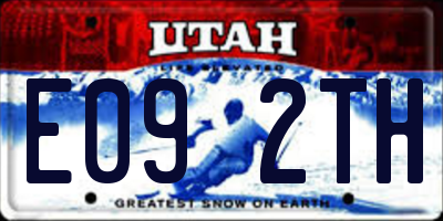 UT license plate E092TH