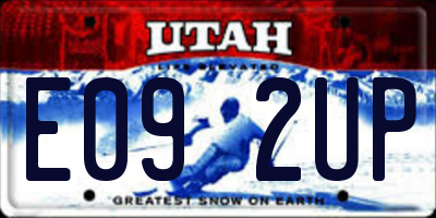 UT license plate E092UP