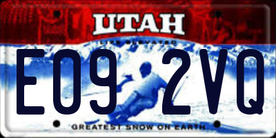 UT license plate E092VQ