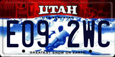 UT license plate E092WC