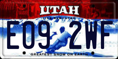 UT license plate E092WF