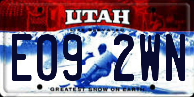 UT license plate E092WN