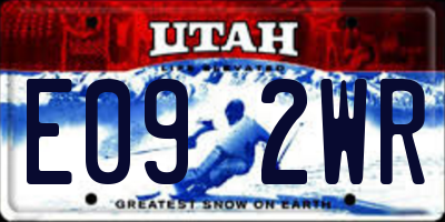 UT license plate E092WR