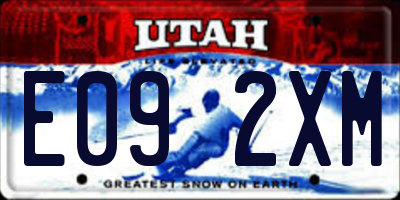 UT license plate E092XM