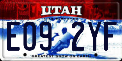 UT license plate E092YF
