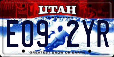 UT license plate E092YR