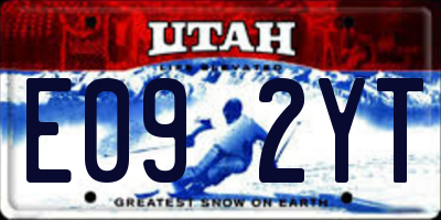 UT license plate E092YT