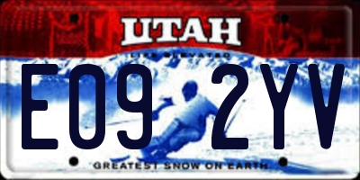 UT license plate E092YV
