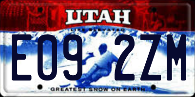 UT license plate E092ZM