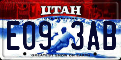 UT license plate E093AB