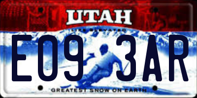 UT license plate E093AR