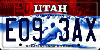 UT license plate E093AX