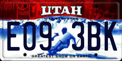UT license plate E093BK