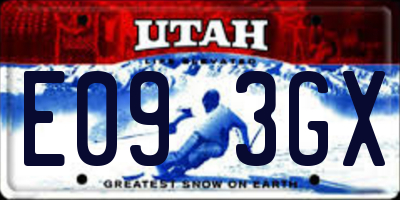UT license plate E093GX