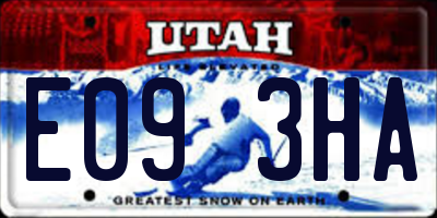 UT license plate E093HA