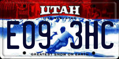UT license plate E093HC