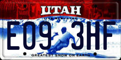 UT license plate E093HF