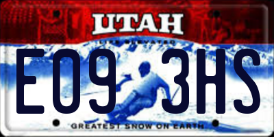 UT license plate E093HS
