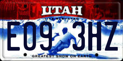 UT license plate E093HZ