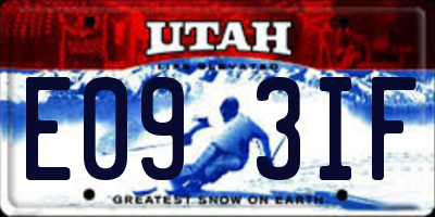 UT license plate E093IF