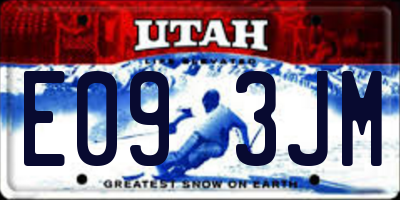 UT license plate E093JM