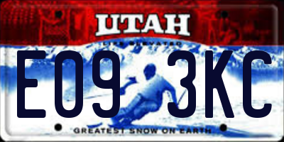 UT license plate E093KC
