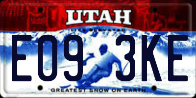 UT license plate E093KE
