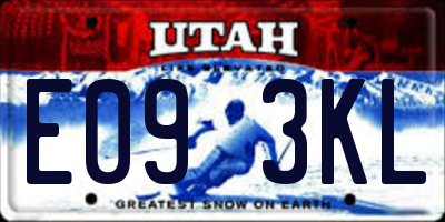 UT license plate E093KL