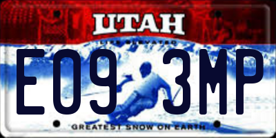 UT license plate E093MP