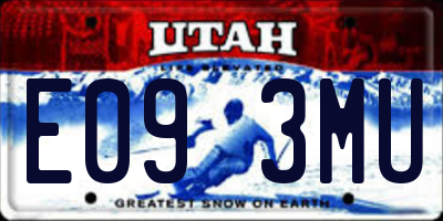 UT license plate E093MU