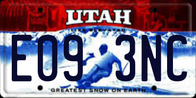 UT license plate E093NC