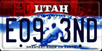 UT license plate E093ND