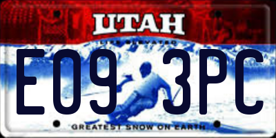 UT license plate E093PC