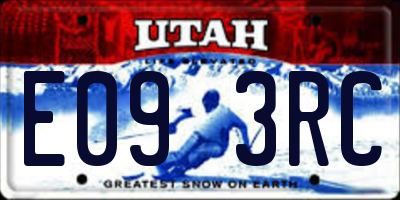 UT license plate E093RC