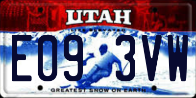 UT license plate E093VW