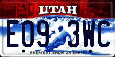 UT license plate E093WC