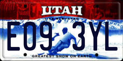 UT license plate E093YL