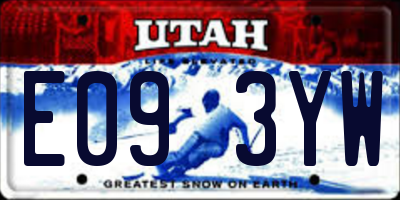 UT license plate E093YW