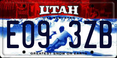 UT license plate E093ZB