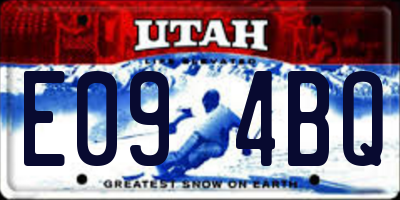 UT license plate E094BQ