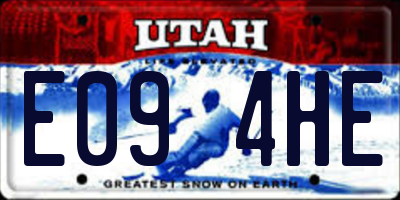 UT license plate E094HE