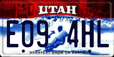 UT license plate E094HL