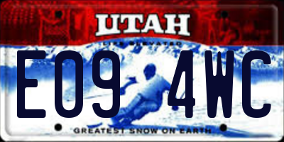 UT license plate E094WC
