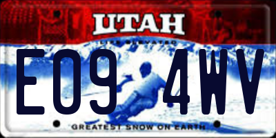 UT license plate E094WV