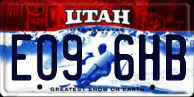 UT license plate E096HB