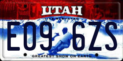 UT license plate E096ZS