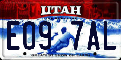UT license plate E097AL