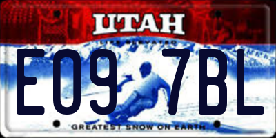 UT license plate E097BL