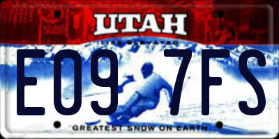 UT license plate E097FS