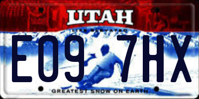 UT license plate E097HX